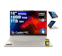 Lenovo Yoga 7 Ordinateur portable 2 en 1 16" WUXGA IPS Touch (brillant anti-traces de doigts) AMD 8 cœurs Ryzen AI 7 350 (jusqu'à 50 AI Tops) 16 Go de RAM 1 To SSD pour Creator Business Professional