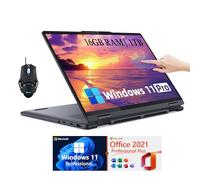 Lenovo Yoga 7 Ordinateur portable tactile 2 en 1 16" 2K - AMD Ryzen 7 8840HS (8 cœurs), Windows 11 Pro et Microsoft Office Fingerprint, clavier rétroéclairé (16 Go de RAM LPDDR5X | SSD de 1 To)
