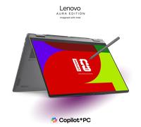 Lenovo Yoga 7i 2-in-1 Gen 11 Aura Edition 16 Intel Processeur Intel® Core Ultra 7 355 coeurs LPE jusqu'à 3,50 GHz coeurs P jusqu'à 4,70 GHz, Windows 11 Famille 64, 512 Go SSD M.2 2242 PCIe Gen4 QLC -