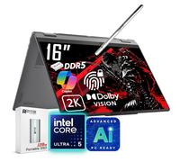 Lenovo Yoga 7i Ordinateur portable 2 en 1 avec écran tactile 2K 16", Core Ultra 5 226 V (>Ultra 7 155U), Copilot+ PC, clavier rétroéclairé, empreintes digitales, WiFi 7, Windows 11 Home, gris (16 Go
