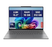 Lenovo Yoga Slim 7 15ILL9 - Ordinateur Portable Copilot+ 15'' 2.8K WQXGA+ 120Hz Tactile (Intel Ultra 7 256V, RAM 16Go, SSD 512Go, Graphique Intel Arc, Windows 11 Home) Clavier rétroéclairé AZERTY-Gris