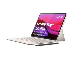 Lenovo Yoga Tab Plus, AI Tablet, 12,7" 144 Hz 3K, processeur Snapdragon 8 Gen 3, 16 Go de RAM, 256 Go de mémoire, WiFi 6, Tablette Android 14, Tab Pen Pro et Clavier Inclus - Seashell