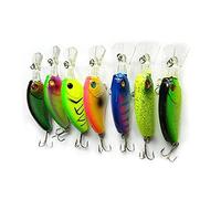 LENPABY 7 pcs/lot Plongée Peu Profonde Crankbait Leurres De Pêche d'eau Douce Basse Doré Crapet Dur Appât De Pêche S'attaquer 9 cm / 3.54 "/11.8g
