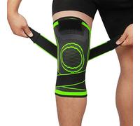 lenpestia Genouillère Sport 2 Pièces Genouillère Élastique Réglable Courir douleur articulaire arthrite ménisque déchiré lésions cartilagineuses myosite récupération rapide unisexe (Vert, L)