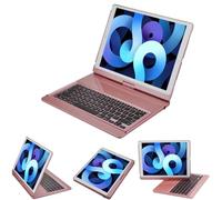 Lenrich Étui avec Clavier QWERTY 2017 et 2015 pour iPad Pro 12.9, Rotation à 360°, Clavier Sans Fil Bluetooth, Support pour iPad Pro 32,8 cm 2017 2 nd Gen, Housse Mode Veille/Allumage