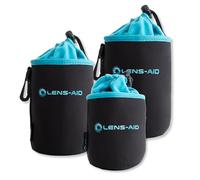 LENS-AID Housse pour Objectifs d’Appareil Photo en Néoprène avec Doublure en Polaire : Etui, Poche pour protéger Objectifs avec Cordon