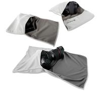 LENS-AID Pochette pour Appareil Photo, Objectif, etc., Sac pour Appareil Photo Reflex numérique, etc, Gris, Lot de 3 (S,M,L)