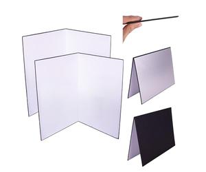 Lens-Aid Réflecteur pliant 3 en 1 pour studio photo : carte pour éclaircir, contraster et éclairer en blanc, noir, argent (A3) Lot de 2