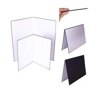 LENS-AID Réflecteur V-Flat Pliable Studio lot 2 A4+A3 Carton | Réflecteur pliable, 3 faces (blanc, noir, argent), éclairage équilibré et contraste en studio photo