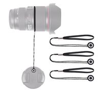 Lens-AID Support Bouchon Objectif avec Cordon Lens Cap - Lot de 3 | 3 supports avec cordon 13 cm, pastille adhésive et bande élastique, pour bouchons objectif et Lens Caps