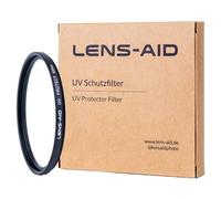 Lens-Aid UV Filter 62mm - Filtre d'objectif avec Verre Schott B270 - Filtre de Protection Ultraviolet avec Nano-revêtement 18x Contre Les Rayures, la, Le Sable - Effet Lotus (oléofuge & Hydrofuge)