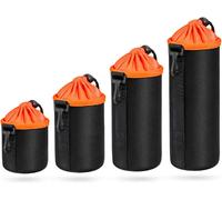 Lens Bag, Waterproof Protective Bag for SLR Camera Lens, Bag for Nikon, Pentax, Sony, Olympus, Panasonic, etc, Orange, Backpack, compatible