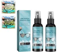 Lens Cleaner, Lens Scratch Remover Repairs Scratches, Eyeglass Scratch Remover for Lenses, Eyeglass Cleaner Spray, Blurred Lenses, and Glass Polish Renovation, Non-Scratching & Non-Streaking 100ml (2)