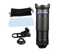 Lens de téléphone HD 4K Monoculaire | Télescope haute définition | Portée de zoom portable avec support de téléphone | Conception compacte en acier 16,8 cm pour le camping de randonnée d'observation d