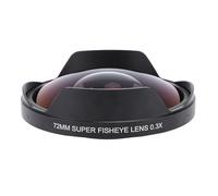 Lens Fisheye de 72 Mm 0,3X, Objectif Fisheye Grand Angle HD avec Remplacement du Capot pour Les Caméscopes, Longue Profondeur de Champ