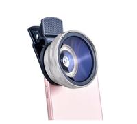 Lens Kit， Objectif Professionnel 0,45x 2 en 1, caméra à Clip Universel, Objectif de téléphone Portable, Grand Angle, Objectif de Streaming en Direct for différents Types(Silver)