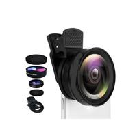 Lens Kit， Objectif Super Grand Angle HD 0,45x et Macro 12,5X en 1, Compatible avec IPhone 16 X, Kit de caméra for téléphone Portable Samsung Xiaomi(1 Pack)