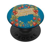 l'enseignement des Fraises est ma Confiture PopSockets PopGrip Adhésif