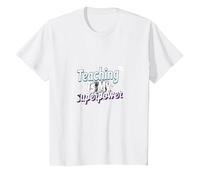 l'enseignement est ma Superpuissance Educator Pride T-Shirt, Enfant, Blanc, 2 Ans