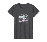 l'enseignement est ma Superpuissance Educator Pride T-Shirt, Femme, Chiné Foncé, XL