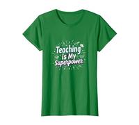 l'enseignement est ma Superpuissance Educator Pride T-Shirt, Femme, Vert Kelly, XXL