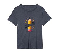 l'enseignement est Mon Super Pouvoir : éducateur inspirant, Enseignant T-Shirt, Femme Grandes Tailles, Bleu Chiné, 2X