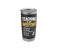 L'Enseignement est mon Superpower Prof Gobelet isotherme en acier inoxydable double paroi