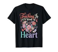 l'enseignement est Une œuvre de cœur Journée Internationale des Enseignants T-Shirt Graphique avec Valeur, Homme, Noir, XL