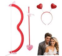 L'ensemble Cupidon Bow et Arrow incluent 15 pouces Romantic Cupid Bow & Heart Shape Band Band Capet Costumes Costuts pour la Saint-Valentin pour la fête de cosplay Fournitures, Style1, Cœur Bandin