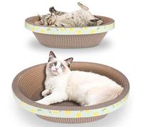 L'ensemble de 2 pièces comprend 1 x 49,5 cm de large + 1 x 1 x 14,96 cm mignon griffoir en carton pour chat, chaise longue, griffoir pour chat durable, tapis griffoir pour chat d'intérieur