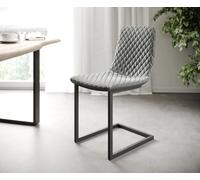 L'ensemble-de-4-chaises Novi-Adesso gris clair velours cantilever