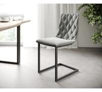L'ensemble-de-4-chaises Trado-Adesso gris clair velours cantilever