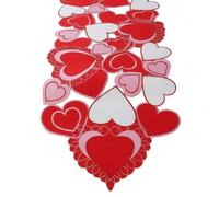 L'ensemble de décoration de la Saint-Valentin comprend un chemin de table en forme de cœur rouge, des sets de table pour la Saint-Valentin, des cœurs creux, des chemins de table réutilisables, un