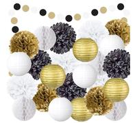 L'ensemble de fête de 22 pièces d'EpiqueOne, comprenant 9 pompons, 8 lanternes, 4 boules en nid d'abeille et 1 guirlande de 6,5 pieds, est parfait pour les anniversaires et autres événements.