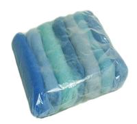 L'ensemble de Nuances de la Laine pour Feutrage, Mix Couleurs Bleu Clair Light Blue, 5 Couleurs Différentes Minimum, 75g.
