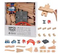 L'ensemble de Train de 30 pcs/Set Comprend Une Voie ferrée en Bois épisable, des Jouets et Un Jouet Voiture, Une Piste en Bois éducatif précoce pour Les Tout-Petits 3+ Piste