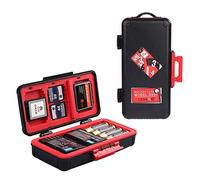 LENSGO Étuis pour Carte Mémoire de la Batterie de Caméra, D950 Boîte de Rangement pour Carte de Batterie pour Caméra Compact pour 3 Batteries de Caméra 6 Cartes SD 3 Cartes CF ou 3 Cartes XQD (Rouge)