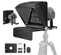 LENSGO Mini Téléprompteur de 10'' pour caméras, application compatible avec iOS/Android pour interview/enseignement en ligne/vlogueur/diffusion en direct, support pour téléprompteur, compatible avec