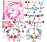 Lenski Idee Cadeau Noel, Jouet Fille 7 8 9 10 Ans, Cadeau Fille 5 6 7 8 9 10 Ans, Idee Cadea Ado, Cool Maker Bracelet, Perles pour Bracelet, Breloques Creation Bijoux