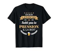 Lensois boit la Pression bière Humour fête Lens T-Shirt, Homme, Noir, XL