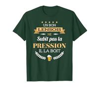 Lensois boit la Pression bière Humour fête Lens T-Shirt, Homme, Vert Forêt, S