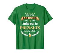 Lensois boit la Pression bière Humour fête Lens T-Shirt, Homme, Vert Kelly, 3XL