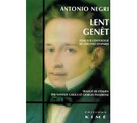 Lent Genet Essai sur l'Ontologie de G.Leopardi - Antonio Negri - Kime - broché - Etude