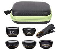 Lentille de Fixation Ensemble 6 en 1 Fisheye Grand Angle Macro CPL Starlight Lentille,Fisheye/Grand-Angle/Macro/Zoom/Polarisation/Objectif Starlight avec Adaptateur de Clip