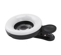 Lentille de Lumière de Remplissage d'anneau de TéléPhone, 15x Macro Lens Phone Mini Clip Ring Light Rechargeable pour l'enregistrement Vidéo (#1)