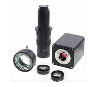 Lentille de microscope, 1080P 60FPS IMX385 V2 WDR Industrie C-Mount Caméra Microscope 180X 0.75X 0.5X Objectif Aux 96 LED Anneau Lumière