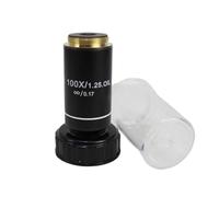 Lentille de Microscope 195 4X10X20X40X 60X100X, Objectif achromatique Plan Infini, pièces et Accessoires de Microscope Biologique(100X)