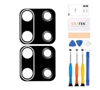 Lentille de rechange pour appareil photo arrière Xiaomi Redmi Note 9S pour Redmi Note 9 Pro M2003J6A1G, M2003J6B2G avec kit de réparation d'outils professionnels (noir - Lot de 2)