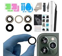 Lentille de rechange pour appareil photo iPhone 11 Pro Max et 11 Pro, lentille de rechange en verre GVKVGIH avec adhésif pré-installé, kit d'outils de réparation et manuel d'installation (français non