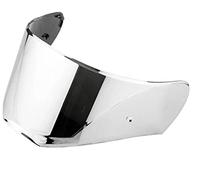 Lentille de visière de casque, Apte à LS2 FF390 Lentille de rechange casque moto Full Flefer Visage avec des trous film anti-brouillard transparent Visière fumée arc-en-ciel argentée(Silver)